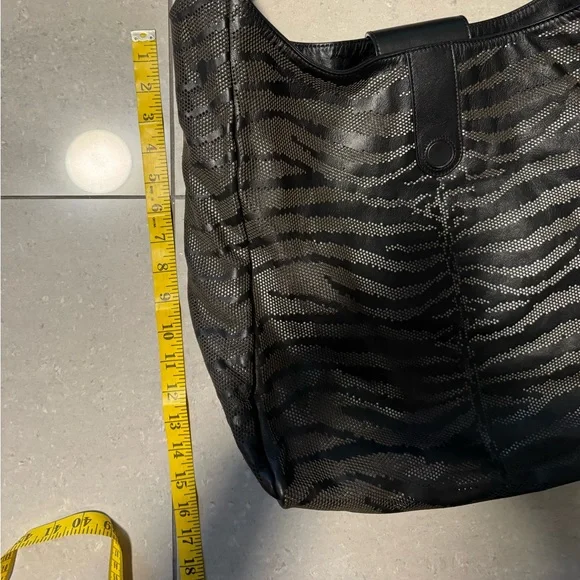 Roberto Cavalli Black Laser Cut Zebra Print Hobo Bag - Picture 6 of 8